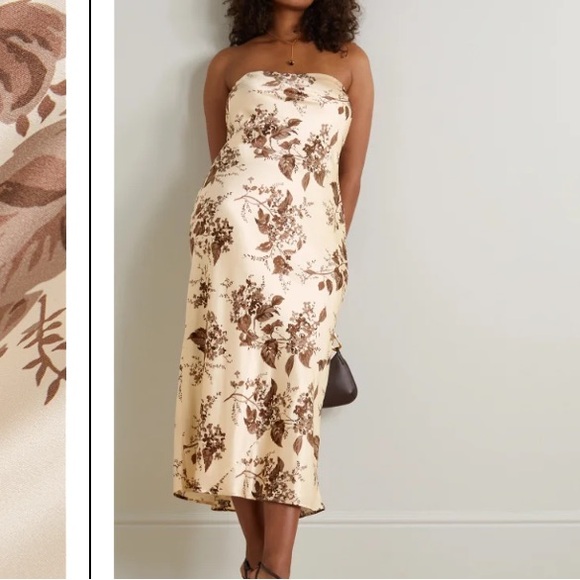 REFORMATION
Joana strapless floral-print silk-charmeuse midi dress - Picture 2 of 5